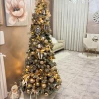 Albero di Natale slim innevato 210 cm