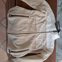 Felpa pile zip bicolore CMP motivo riquadri 