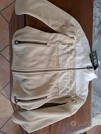 Felpa pile zip bicolore CMP motivo riquadri 