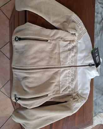 Felpa pile zip bicolore CMP motivo riquadri 
