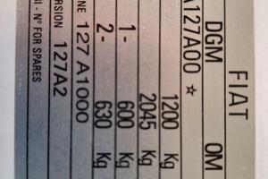 TARGHETTA TELAIO FIAT 1500 500 127 128 600 X1/9