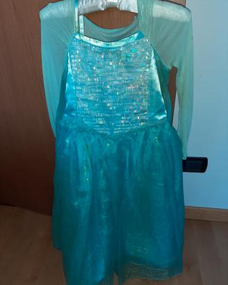 Vestito Elsa originale Disney Store 7/8 anni