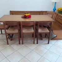 Giropanca rovere massello sedili apribili tavolo