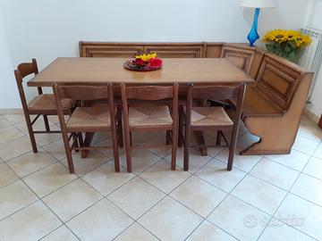 Giropanca rovere massello sedili apribili tavolo