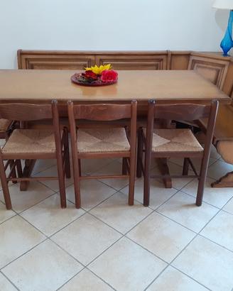 Giropanca rovere massello sedili apribili tavolo