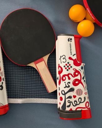 Set Ping Pong rete estensibile 2 racchette