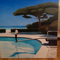 Quadro dipinto a mano piscina arte moderna 60*60