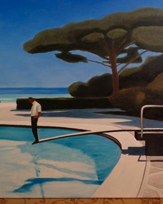 Quadro dipinto a mano piscina arte moderna 60*60