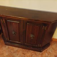Mobiletto antico artigianale in legno massiccio