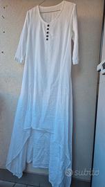 vestito donna bianco a fazzoletto 42/44