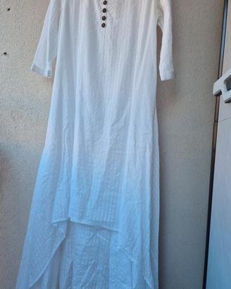 vestito donna bianco a fazzoletto 42/44