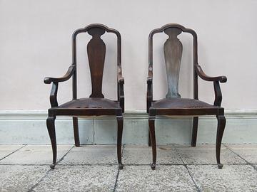 coppia poltrone con braccioli epoca primi 900