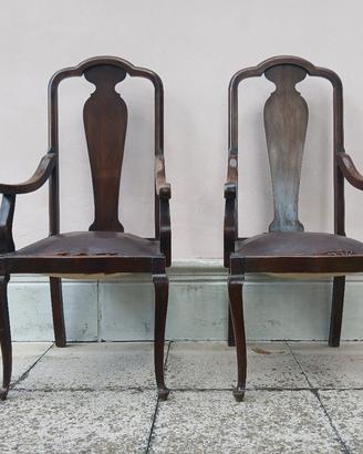 coppia poltrone con braccioli epoca primi 900