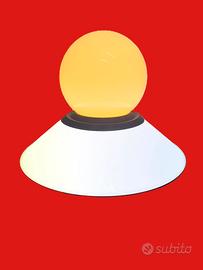 LAMPADA SPACE AGE DOPPIA LUCE IN VETRO E ACCIAIO
