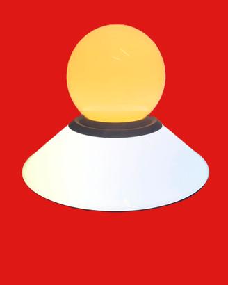 LAMPADA SPACE AGE DOPPIA LUCE IN VETRO E ACCIAIO