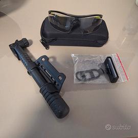 occhiali ciclismo + luce posteriore Olight e pompa