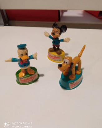 3 Vintage Disney Plastic Push Up Puppets, Mickey,