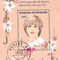 Francobolli REPUB. CENTRAFRICANA PRINCIPESSA DIANA