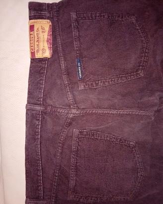 pantalone velluto righe sottili