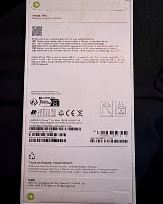 Iphone 17 Pro 256gb SIGILLATO