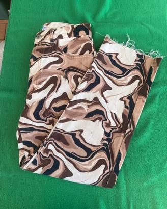 Pantaloni jeans Stradivarius stampa marmo NUOVI 38