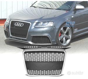 GRIGLIA AUDI A3 8P 8PA 05-08 LOOK RS3 NERO CROMATO