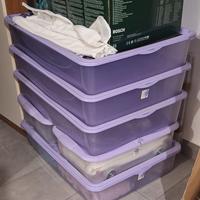 Scatole salvaspazio di plastica trasparenti