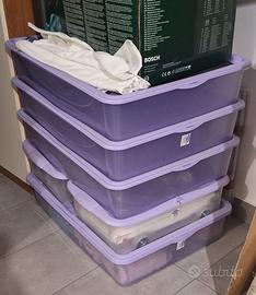 Scatole salvaspazio di plastica trasparenti