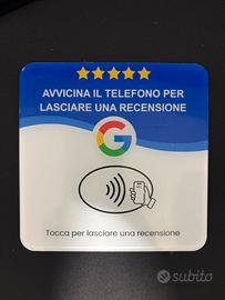 Targhetta NFC per recensioni Google