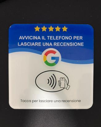 Targhetta NFC per recensioni Google