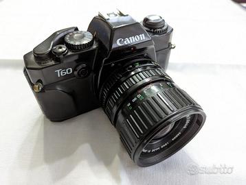 Canon T60 + FD 35-70mm + FD 28mm + flash Metz