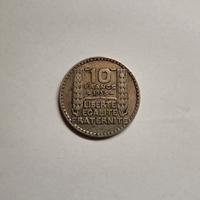 Moneta 10 Franchi Francesi del 1933 Argento 