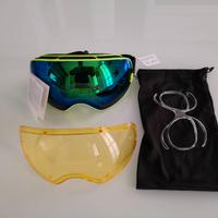 Nuova Maschera Sci Verde Lime/Blu Doppia Lente