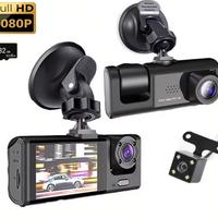 dash cam con 3 telecamere e Memory card