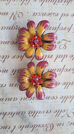 Orecchini fiore a clip vintage