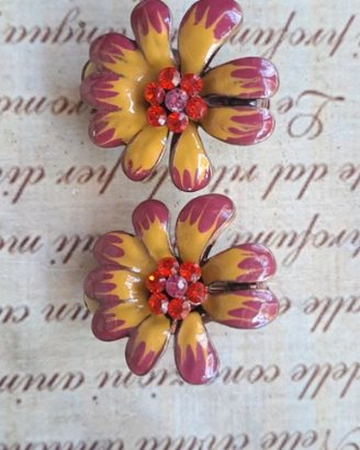 Orecchini fiore a clip vintage