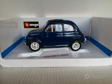 MODELLO AUTO FIAT 500 F BLU' PRIMA SERIE BURAGO