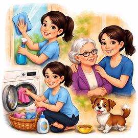 Pulizie,assistenza anziani e stiratura