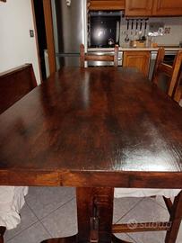 Tavolo in rovere massello fatto a mano