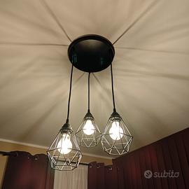 lampadario stile industrial a 3 luci