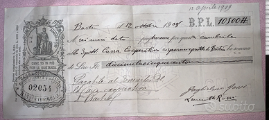 Cartolina Nazista, azione d'epoca, cambiale 10500L