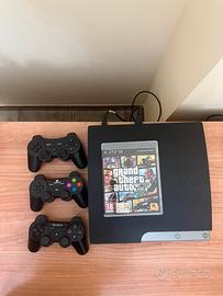 PS3 Slim + 3 Joysticks + GTA V e Giochi