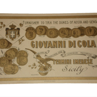 etichetta antica di cola termini imerese pasta 800