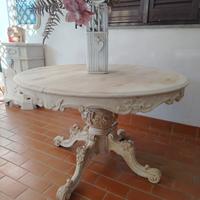 Tavolo rotondo shabby chic allungabile – Legno lav