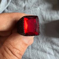 Anello in acciaio inox e pietra marca R&S