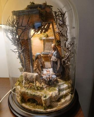 Campana di vetro con presepe Angela Tripi