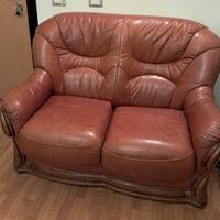 "VAMA" 2 DIVANI LETTO + POLTRONA in vera pelle