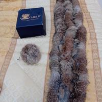 collo pelliccia e pom pom di coniglio 100%