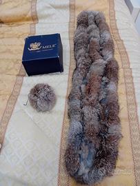 collo pelliccia e pom pom di coniglio 100%