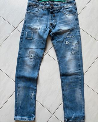 Jeans Slim Fit Outfit Italy Blu Tg.M
